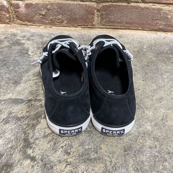 Sperry Seacoast Wash Black Leather Sneaker Size 6.5 NEW - Picture 5 of 10